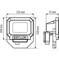 ESYLUX LED-Strahler ADF 3000K m.MontBügel ws SUN OFL TR1000 830WH - EL10810008 von ESYLUX ESYLUX
