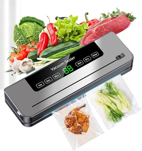 Vakuumiergerät, ESoundvol 6-in-1 65KPA Vakuumierer für Lebensmittel, mit Cutter und Sichtbarer Digitaler LED-Countdown-Anzeige Zum Trockene oder Feuchte Lebensmittel, 10 Profi-Folienbeutel-grau Vakuumiergerät, ESoundvol 6-in-1 65KPA Vakuumierer für Lebensmittel, mit Cutter und Sichtbarer Digitaler LED-Countdown-Anzeige Zum Trockene oder Feuchte Lebensmittel, 10 Profi-Folienbeutel-grau von ESoundvol