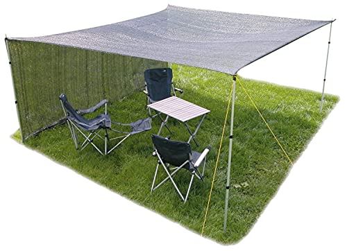 ET 6x4 Meter Garten Camping Schattentuch Sandkasten Sonnenschutz halbdurchlässig von Eurotrail
