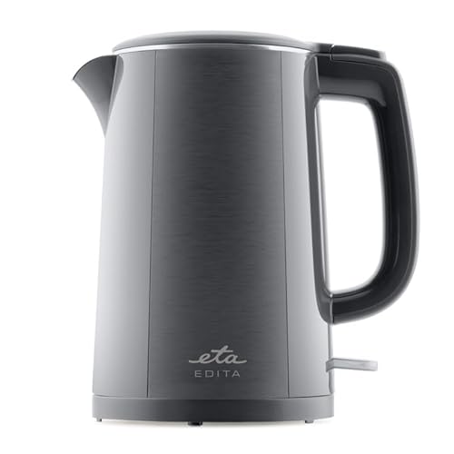 ETA Doppelwandiger Wasserkocher EDITA I 2.200 W I 1,5 l I LED-Anzeige I KEEP WARM Funktion I STRIX-Mittelanschluss I Innenliegende Wasserstandsanzeige von ETA