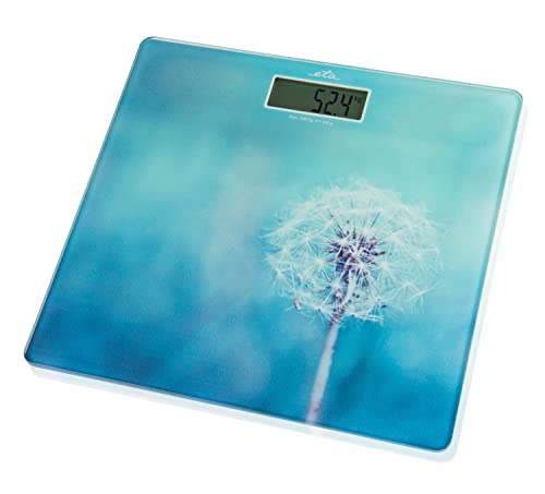 ETA Personenwaage Digital Breeze mit Standfläche aus Glas mit LCD-Display, Blau von ETA