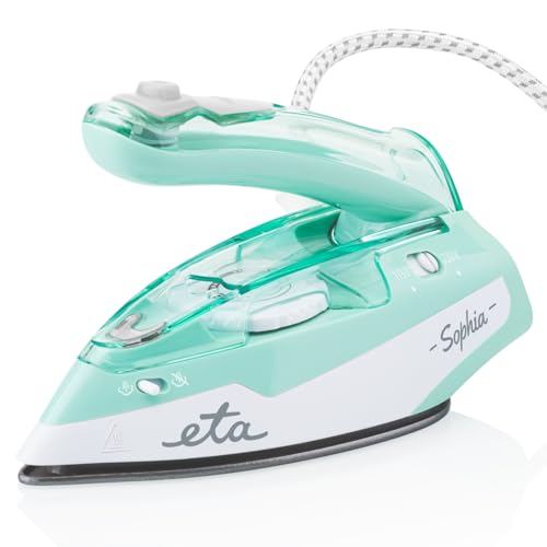 ETA Reise-Dampfbügeleisen Sophia I 1 100 W I Dampfstoß 50 g/min I Keramische Sohle I Klippbarer Griff I Duale Spannung I Leicht 710 g und Kompakt I Türkis von ETA