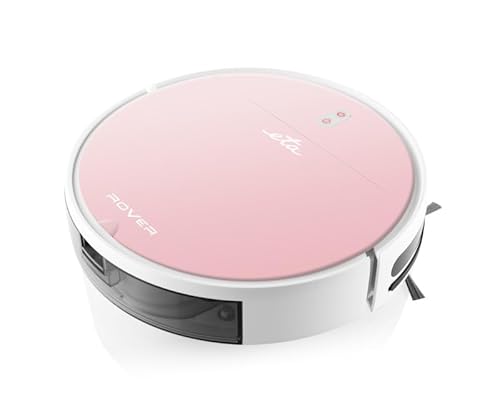 ETA Saugroboter Rover I 2in1 I Roboterstaubsauger I bis zu 110 Min Laufzeit I Extra Schlank 7.7.cm I Smart APP I Digitaler Motor I 4 Reinigungs Modi I Mopp Aufsatz I Alle Boden Teppichen I Rosa von ETA
