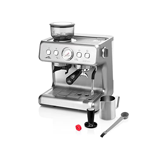 ETA Siebträger I Baricelo I Espressomaschine mit Milchaufschäumer I 15 Bar I 1 oder 2 Tassen I 2.8 Liter Wassertank I 4 Siebe I Kaffeemaschine I Edelstahl von ETA