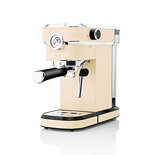 ETA Siebträger Storio I Beige I Espressomaschine I Milchschaumdüse I 20 Bar I 750ml Wassertank I 1350 Watt von ETA