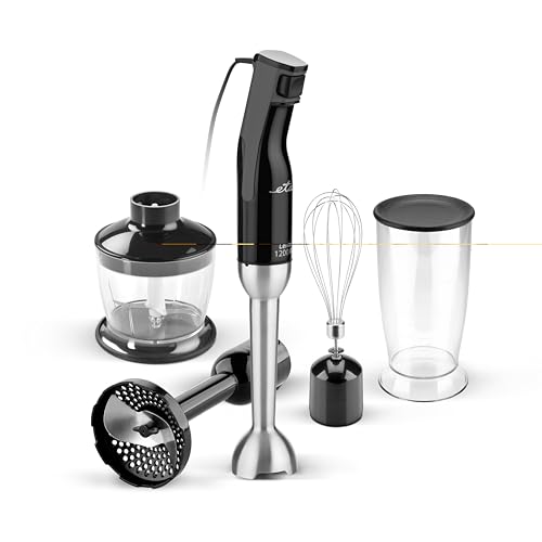 ETA Stabmixer Lento I 4 in 1I 1200 W I DC Motor I Turbo Stufe I Schneebesen I Mixbecher I Zerkleinerer I Kartoffelaufsatz von ETA