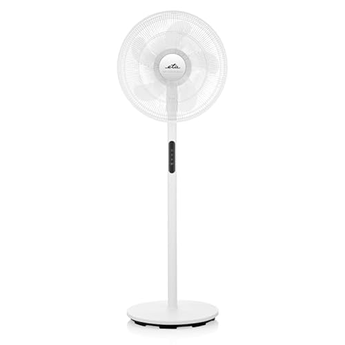 ETA Standventilator Breezo I 45 cm mit Oszillation I 4 Geschwindigkeiten I Fernbedienung I 60 W I 62 dB I 5 Lüfterblätter I 230 V I Stromversorgung von ETA
