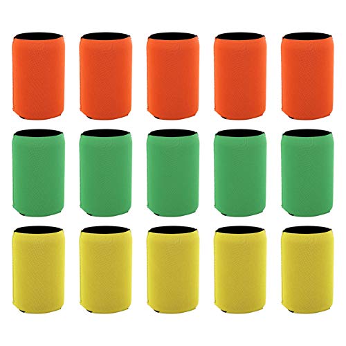 15pcs isoliertes Neopren -Bier können Kühlerabdeckungen im Freien Party Tauchkampel BBQ Souvenirs Gelbgrün orange von ETAINGYEUN