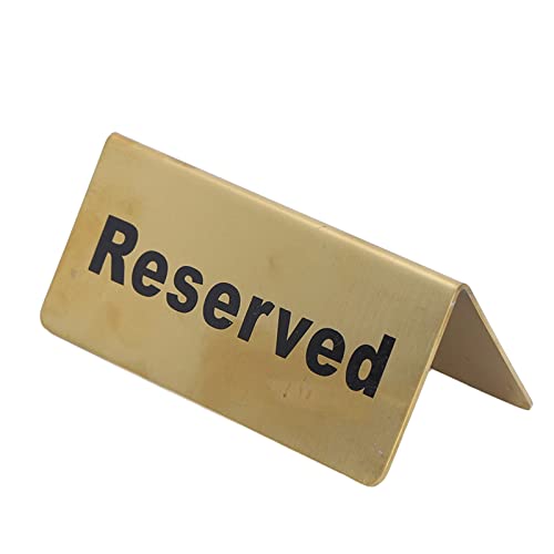 Edelstahl Tisch Reserve Schild, kleine doppelseitige Gold Tisch Reserve Schild Zelt form, geeignet für Restaurant Hotels, 4,7x2,1 Zoll (Stainless steel) von ETAINGYEUN