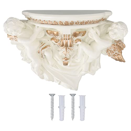 ETAINGYEUN Harz Engelswandregal Exquisite schöne ationsregal Europäer für Schlafzimmer Wohnzimmer Küche (Beige Gold) von ETAINGYEUN
