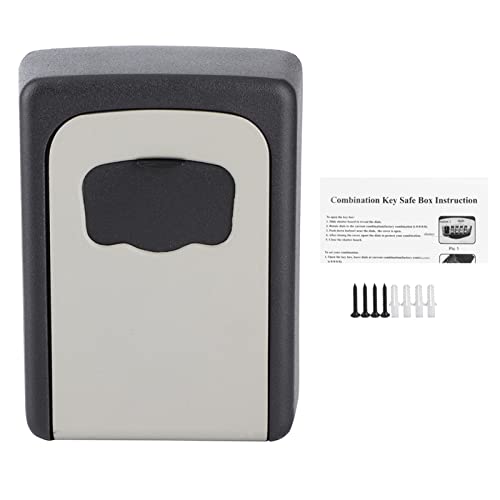 ETAINGYEUN Key Lock Box Wall montiert Aluminiumlegierung Tastatur Secure Box High Security große Kapazität Einfaches Manipulieren für Innenräume im Freien Schwarzgrau von ETAINGYEUN