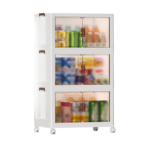 ETAINGYEUN Klappbarer Kunststoff einige Personen Kleiderschrank Raumspar Veranstalter Multifunktionaler Lagerschrank Wohnzimmer Kinder Snacks (3 Schichten) von ETAINGYEUN