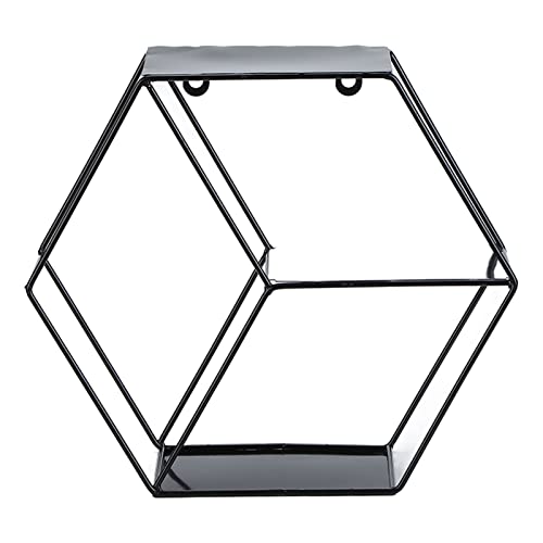 ETAINGYEUN Sechskantregale Gutes Metall einzigartiges Designstudium lebende Schlafzimmer Mode Eisen Geometrisches Regal (Schwarz) von ETAINGYEUN
