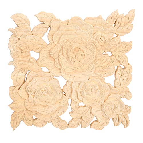 Holzgeschnitzte Applikationsdekoration Accessoire Elegante europäische Hausmöbeltürschrank 20x20 cm quadratische Form von ETAINGYEUN