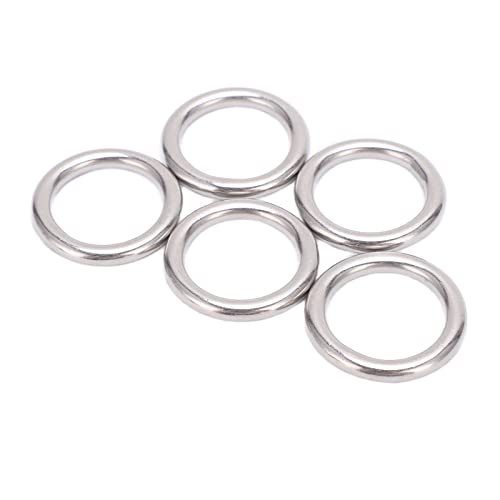Runde O-Ringe aus Edelstahl 304, robuste, nahtlos verschweißte Metall-O-Ringe, Segeln, Tauchen, Fitness, Yoga, Hundezubehör (5 * 25 mm) von ETAINGYEUN