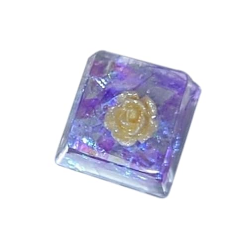 Transluzently Resin Keycap Epoxy Flower Keycap OEM Height Unique for Mechanical Keyboard Customization Keycaps 1PC von ETAWDE