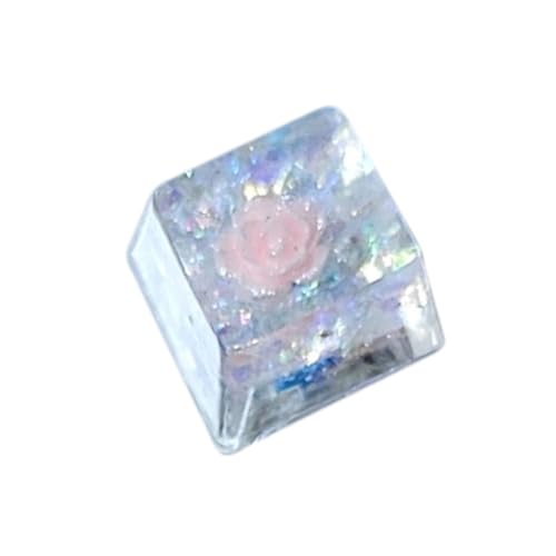 Transluzently Resin Keycap Epoxy Flower Keycap OEM Height Unique for Mechanical Keyboard Customization Keycaps 1PC von ETAWDE