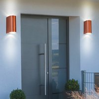 2er Set Außen Beleuchtung Garagen Wand Up Down Strahler Alu Lampen im Set inklusive led Leuchtmittel von ETC-SHOP