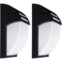 2er Set Außen Leuchten schwarz Fassaden Wand Lampen alu Garten Strahler Terrassen Beleuchtung von ETC-SHOP