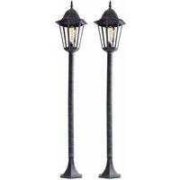 2er Set Außen Steh Leuchten Stand Lampen Laterne Garten Hof alu Glas Beleuchtung 2er Set Außen Steh Leuchten Stand Lampen Laterne Garten Hof alu Glas Beleuchtung von ETC-SHOP