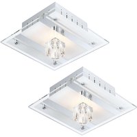 Etc-shop - 2er Set Decken Leuchten Deko Metall lackiert Spiegel Glas satiniert Lampen Etc-shop - 2er Set Decken Leuchten Deko Metall lackiert Spiegel Glas satiniert Lampen von ETC-SHOP