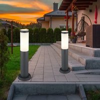 2er Set Edelstahl Sockel Lampen Garten Weg Beleuchtung Außen Stand Steh Hof Leuchten anthrazit 2er Set Edelstahl Sockel Lampen Garten Weg Beleuchtung Außen Stand Steh Hof Leuchten anthrazit von ETC-SHOP