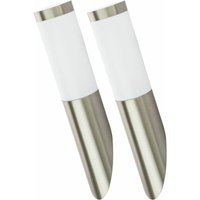 Etc-shop - 2er Set Haus Wand Leuchten Edelstahl Außen Lampen Strahler im Set inklusive led Leuchtmittel von ETC-SHOP