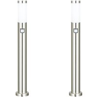 2er Set Stand Leuchte Außen Balkon Beleuchtung Edelstahl Bewegungsmelder IP44 von ETC-SHOP