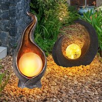 2er Set led Außen Solar Leuchten Garten Weg Dekoration Flamme Mond Sichel Gold Silber Braun Schwarz 2er Set led Außen Solar Leuchten Garten Weg Dekoration Flamme Mond Sichel Gold Silber Braun Schwarz von ETC-SHOP