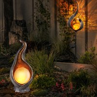 2er Set led Außen Solar Steh Steck Leuchten Garten Veranda Dekoration Flammen Gold Silber Lampen von ETC-SHOP