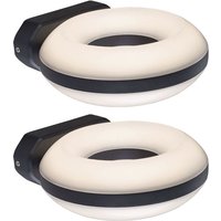 2er Set led Außen Wand Lampen Fassaden up down alu Ring Strahler Garten Leuchte 2er Set led Außen Wand Lampen Fassaden up down alu Ring Strahler Garten Leuchte von ETC-SHOP