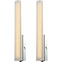 Etc-shop - 2er Set led Design Wand Leuchten Wohn Zimmer Beleuchtung Flur Chrom Lampen Höhe 33 cm von ETC-SHOP