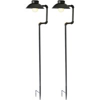2er Set LED Solar Außen Lampen Garten Weg Beleuchtungen Erdspieß Steck Leuchten antik schwarz 2er Set LED Solar Außen Lampen Garten Weg Beleuchtungen Erdspieß Steck Leuchten antik schwarz von ETC-SHOP