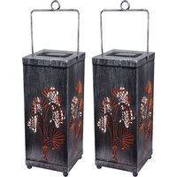 2er Set led Solar Laternen Dekor Stanzungen Blumen Design Garten Hänge Lampen Außen Steh Leuchten 2er Set led Solar Laternen Dekor Stanzungen Blumen Design Garten Hänge Lampen Außen Steh Leuchten von ETC-SHOP