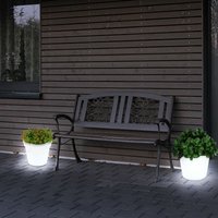 Etc-shop - 2er Set led Solar Leuchten Blumen Töpfe Außen Beleuchtungen Dekorationen Steh Lampen von ETC-SHOP