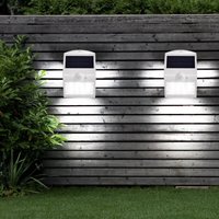 2er Set led Solar Wand Leuchten Haus Tür Bewegungsmelder Down Strahler Garten Außen Lampen von ETC-SHOP