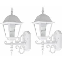 2er Set led Wand Leuchten Fassaden alu Laternen Außen Beleuchtung Landhaus Terrassen Lampen weiß 2er Set led Wand Leuchten Fassaden alu Laternen Außen Beleuchtung Landhaus Terrassen Lampen weiß von ETC-SHOP