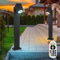 2x Außen led rgb Garten Steh Stand Lampe Leuchte Veranda Hof Weg Beleuchtung inkl. Fernbedienung von ETC-SHOP