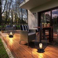 2x led Solar Außen Hänge Lampe Terrassen Hof Käfig Design filament Steh Leuchte 2x led Solar Außen Hänge Lampe Terrassen Hof Käfig Design filament Steh Leuchte von ETC-SHOP