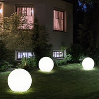 3er Set Außen Stecklampe LED Solar Kugelleuchte Gartenlampe Kugel weiß Außenlampe, Durchmesser x Höhe 25 x 65 cm, Garten Rasen Wiese Blumenbeet von ETC-SHOP