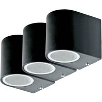 3er Set Down Leuchten Außen Wand Beleuchtung Garten Strahler ALU Fassaden Lampen schwarz IP44 Spot von ETC-SHOP