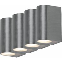 4er Set Außen Leuchten Balkon Wand Up Down Strahler Alu gebürstet Terrassen Beleuchtung IP44 von ETC-SHOP
