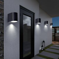4er Set Wand Strahler Haus Tür Beleuchtung Außen Leuchten schwarz Alu Lampen Hof Einfahrt 4er Set Wand Strahler Haus Tür Beleuchtung Außen Leuchten schwarz Alu Lampen Hof Einfahrt von ETC-SHOP