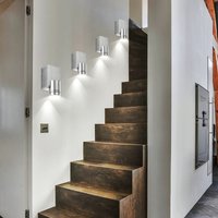 Etc-shop - 4er Set led Wand Spot Strahler Wohn Ess Zimmer Beleuchtung alu Spot Leuchte gebürstet von ETC-SHOP