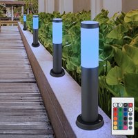4x RGB LED Außen Steh Leuchten anthrazit FERNBEDIENUNG Edelstahl Garten Sockel Lampen DIMMBAR 4x RGB LED Außen Steh Leuchten anthrazit FERNBEDIENUNG Edelstahl Garten Sockel Lampen DIMMBAR von ETC-SHOP