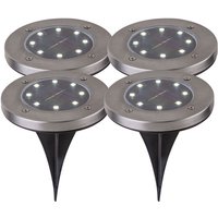 4x Solar Außen Spot Strahler Lampe Edelstahl Wasserfest OUTDOOR Weg-Beleuchtung Garten Terrasse Rasen Auffahrt Erdspieß Boden-Leuchte von ETC-SHOP