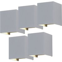5er Set led Außen Wand Lampen Grundstück Effekt up&down Strahler beweglich von ETC-SHOP