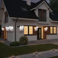 6er Set LED Wand Leuchten ALU Laternen Landhaus Stil Außen Beleuchtung Garten Lampen weiß im Set inkl. LED Leuchtmittel von ETC-SHOP