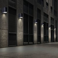 6x LED Außen Wand Down Lampen ALU Veranda Glas Leuchten Garten Strahler schwarz von ETC-SHOP