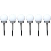 6x led Außen Solar Steck Leuchten Erdspieß Balkon Kugel Strahler Park Lampen von ETC-SHOP